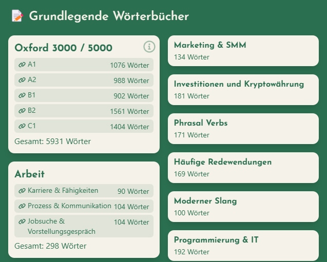 Wörterbücher zum Sprachenlernen