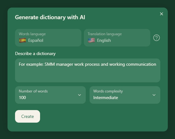 AI-crafted German word list