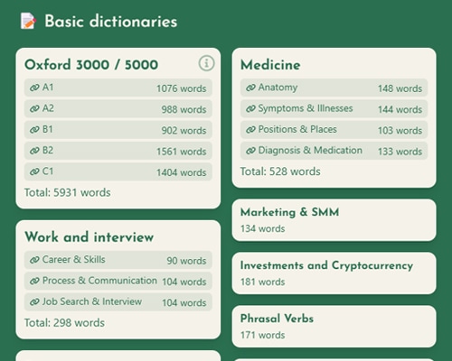 German word lists on Ummmy