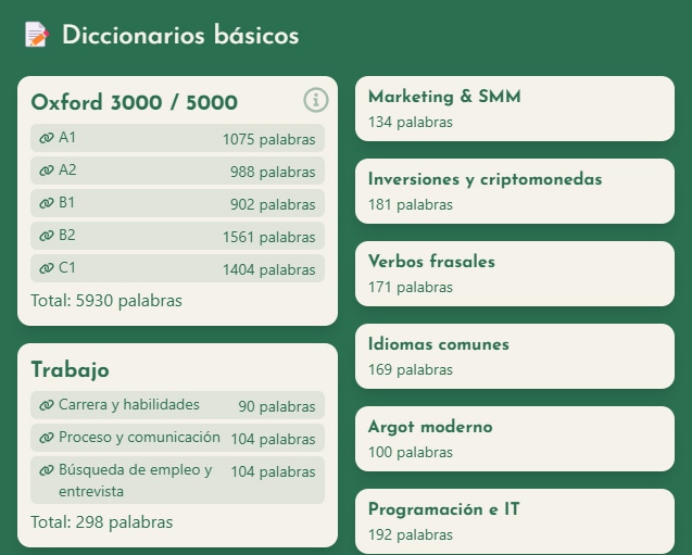 Listas de palabras en alemán en Ummmy